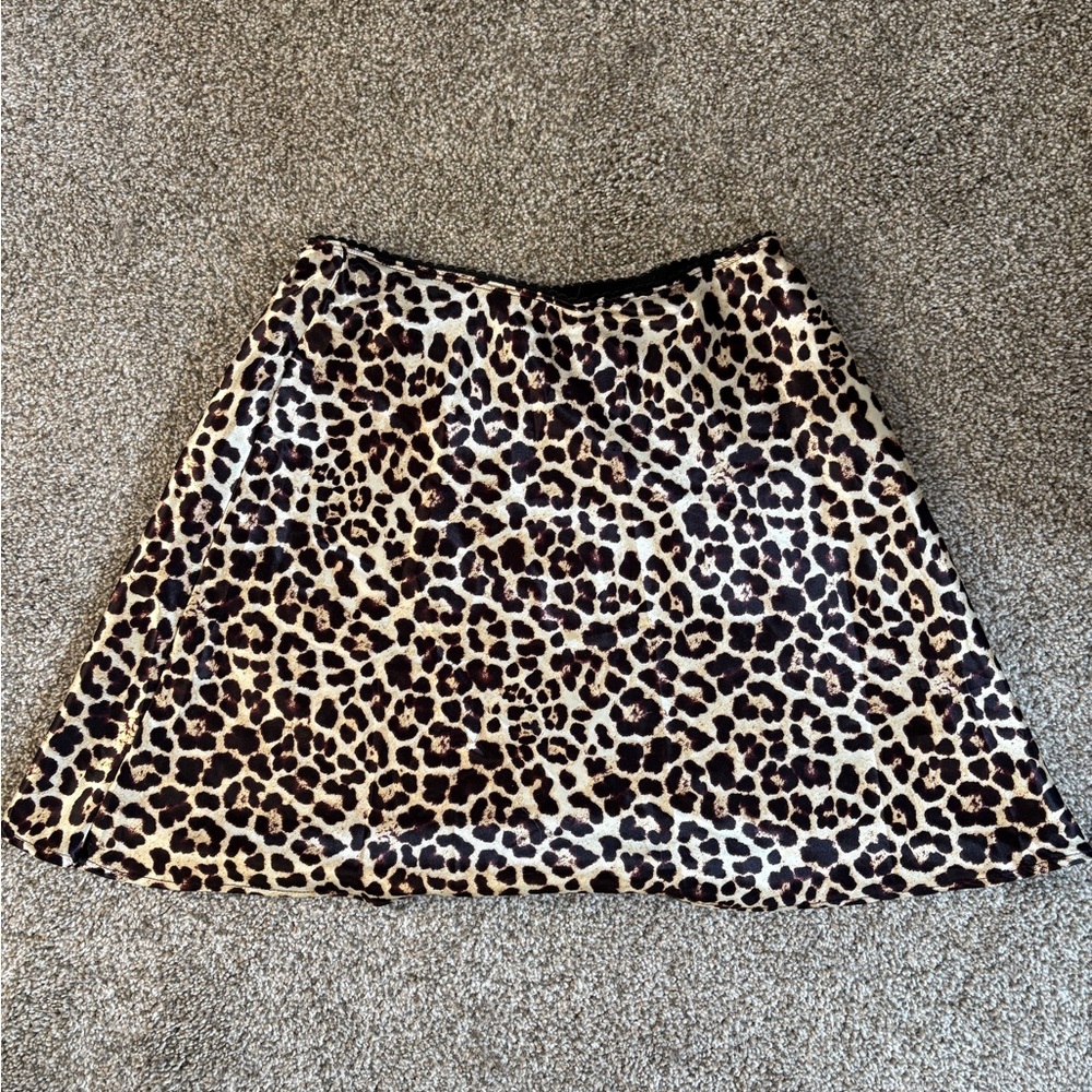 Altard State Leopard Print Satin Skirt